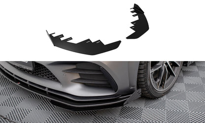 Frontlippen Flaps passend für Mercedes-AMG C43 Coupe / Cabrio C205 FL / A205 FL schwarz Hochglanz