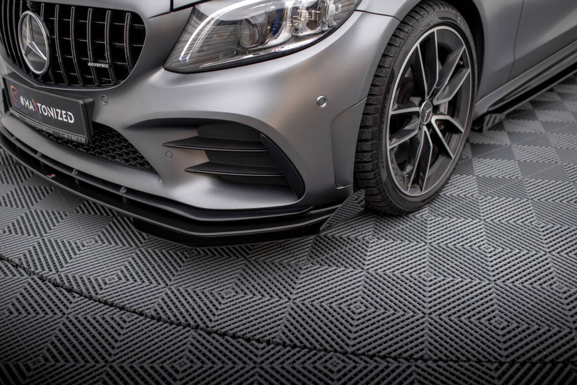 Frontlippen Flaps passend für Mercedes-AMG C43 Coupe / Cabrio C205 FL / A205 FL schwarz Hochglanz