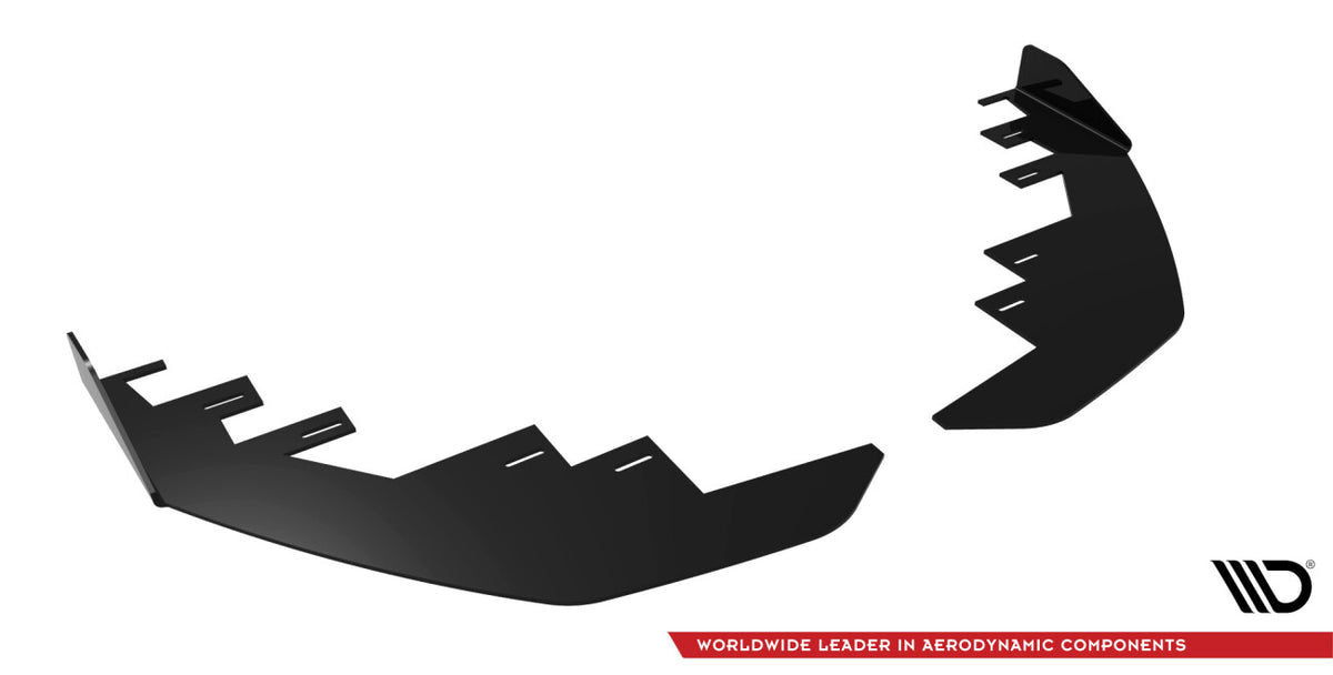 Frontlippen Flaps passend für Mercedes-AMG C43 Coupe / Cabrio C205 FL / A205 FL schwarz Hochglanz