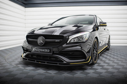 Frontlippen Flaps passend für Mercedes-AMG CLA 45 Aero C117 FL schwarz Hochglanz