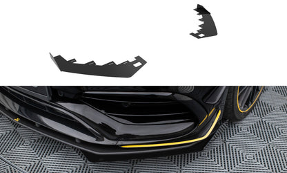 Frontlippen Flaps passend für Mercedes-AMG CLA 45 Aero C117 FL schwarz Hochglanz