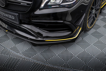 Frontlippen Flaps passend für Mercedes-AMG CLA 45 Aero C117 FL schwarz Hochglanz
