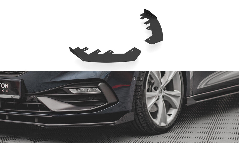 Frontlippen Flaps passend für Seat Leon FR Mk4 schwarz Hochglanz