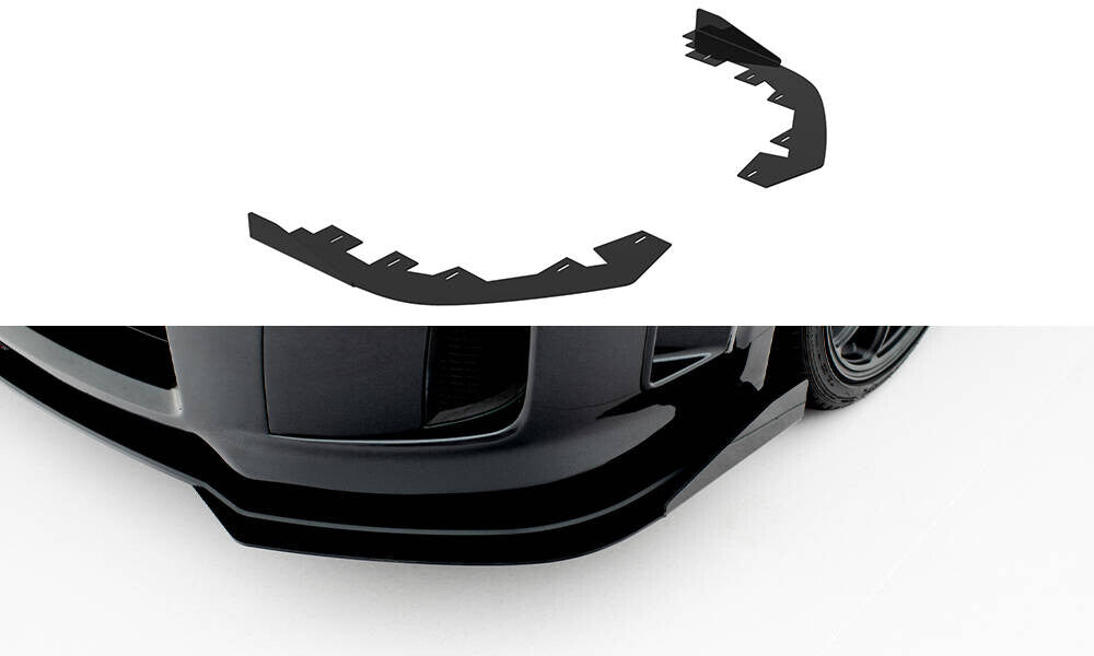 Frontlippen Flaps passend für Subaru Impreza WRX STI Mk3 FL schwarz Hochglanz