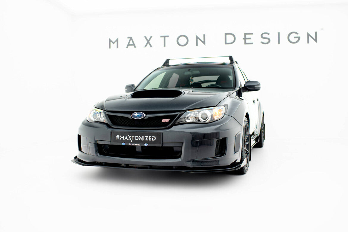 Frontlippen Flaps passend für Subaru Impreza WRX STI Mk3 FL schwarz Hochglanz