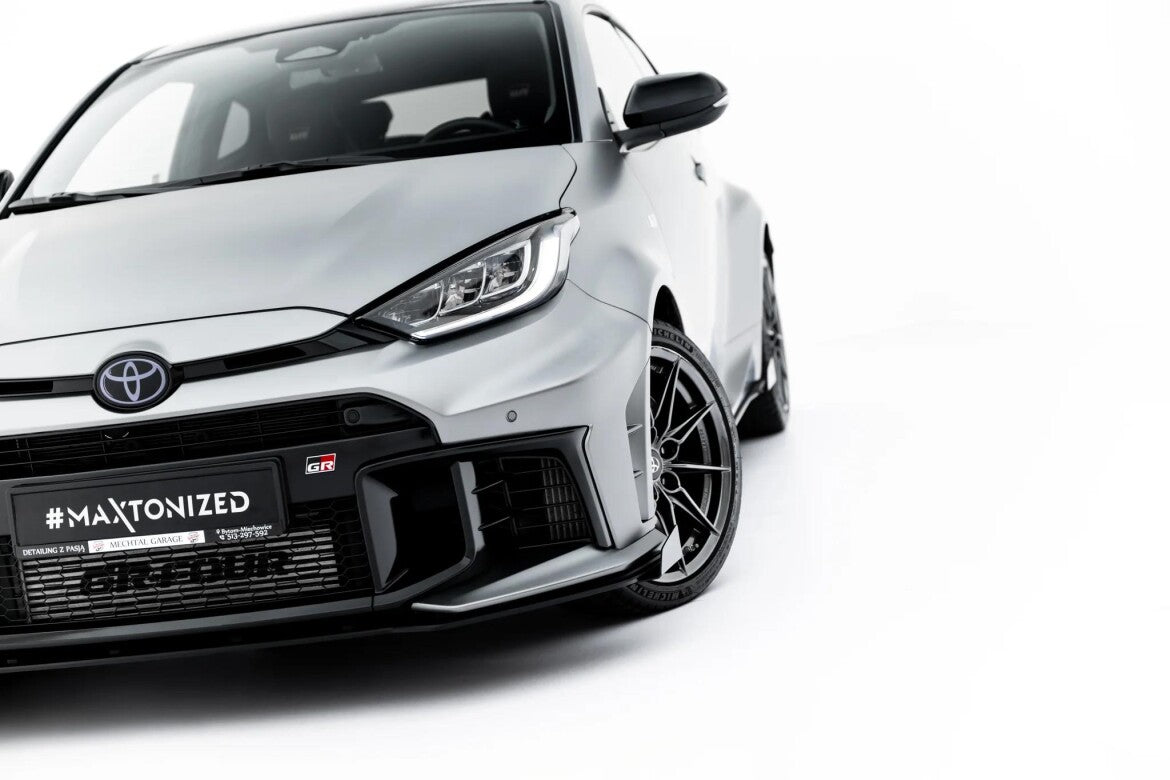 Frontlippen Flaps passend für Toyota GR Yaris Mk4 Facelift schwarz Hochglanz