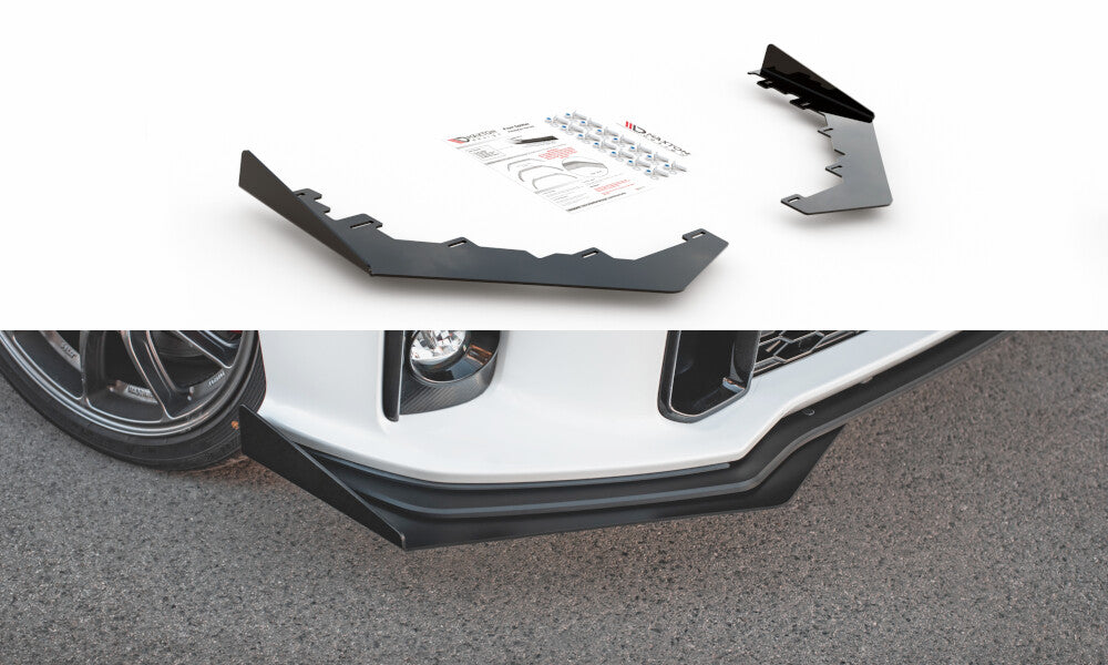 Frontlippen Flaps passend für Toyota GR Yaris Mk4 schwarz Hochglanz