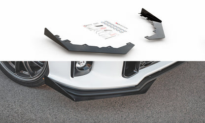 Frontlippen Flaps passend für Toyota GR Yaris Mk4 schwarz Hochglanz