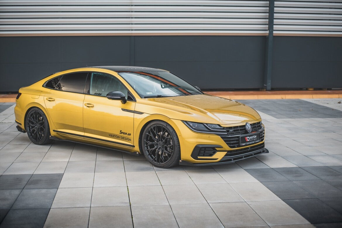 Frontlippen Flaps passend für VW Arteon R-Line Limousine / Shooting Brake Mk1 schwarz Hochglanz