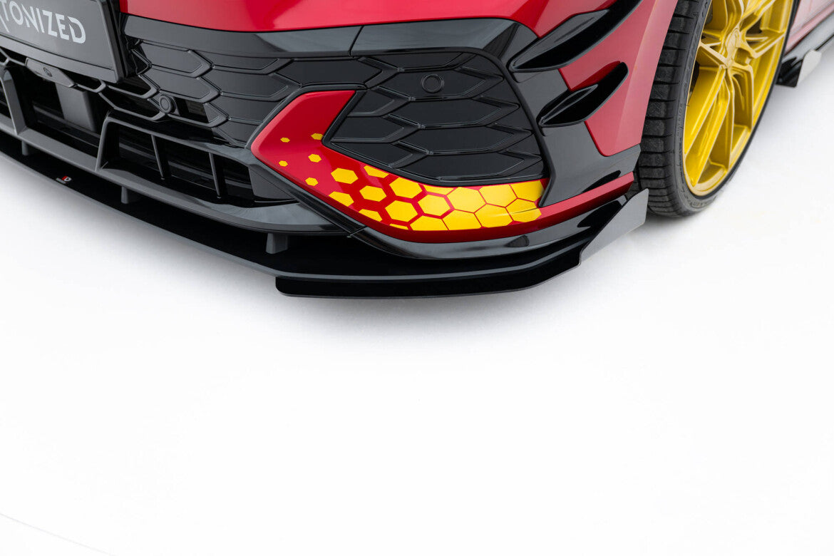 Frontlippen Flaps passend für VW Golf GTI Clubsport Mk8 FL schwarz Hochglanz