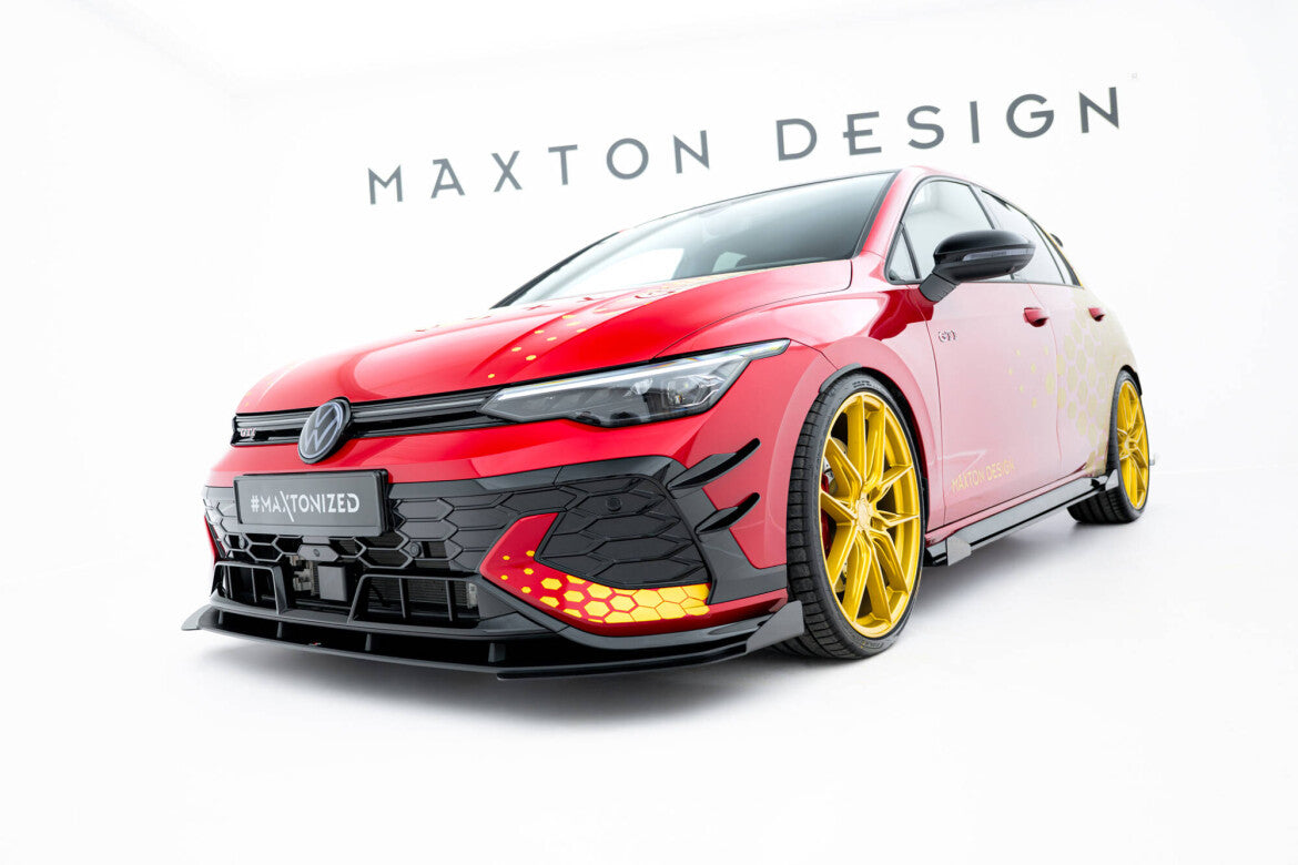 Frontlippen Flaps passend für VW Golf GTI Clubsport Mk8 FL schwarz Hochglanz