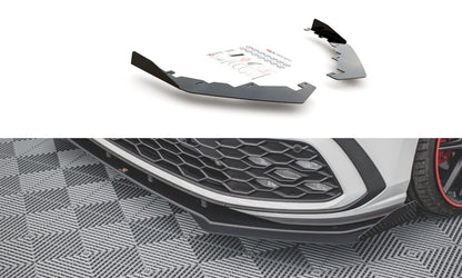 Frontlippen Flaps passend für VW Golf GTI / GTE / GTD / R-Line Mk8 schwarz Hochglanz