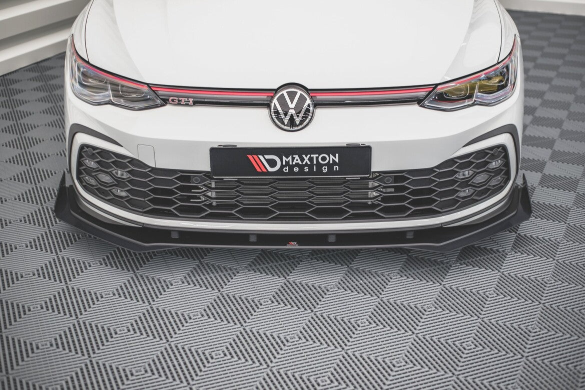 Frontlippen Flaps passend für VW Golf GTI / GTE / GTD / R-Line Mk8 schwarz Hochglanz