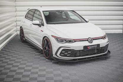 Frontlippen Flaps passend für VW Golf GTI / GTE / GTD / R-Line Mk8 schwarz Hochglanz