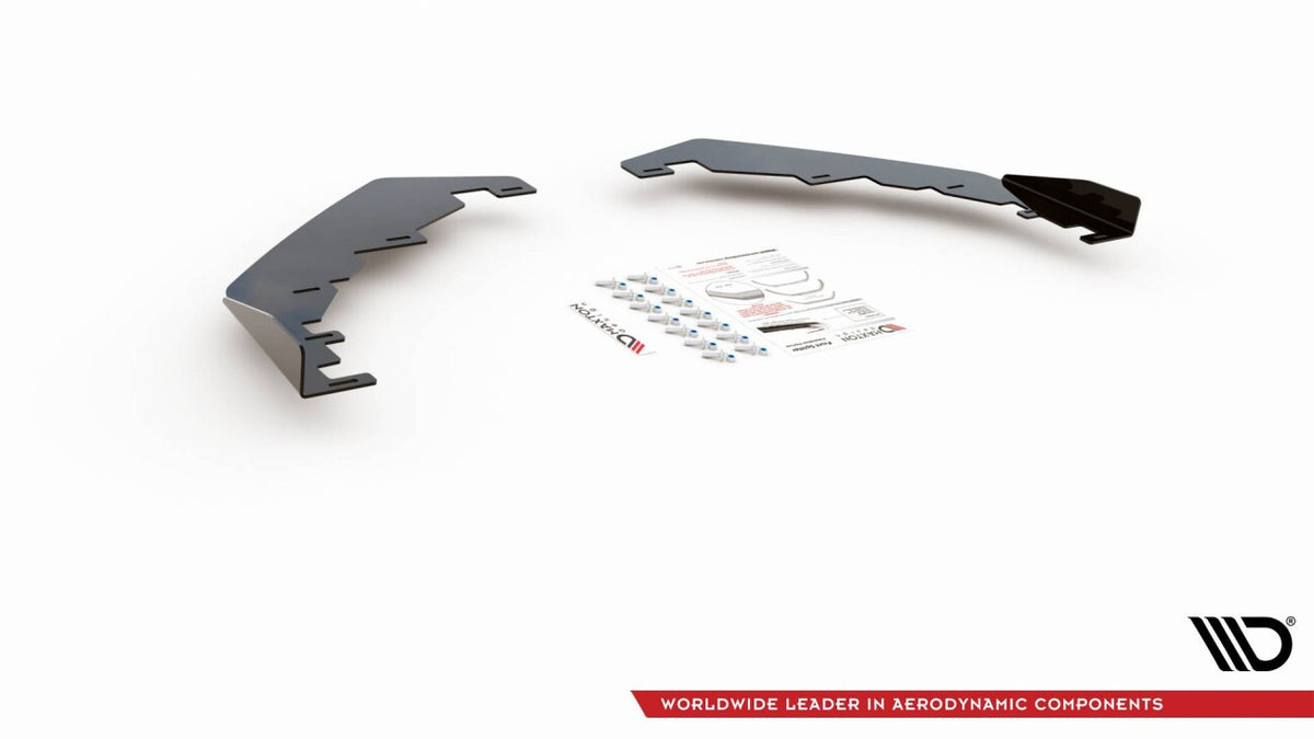 Frontlippen Flaps passend für VW Golf GTI / GTE / GTD / R-Line Mk8 schwarz Hochglanz