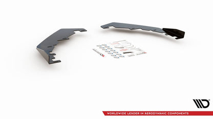 Frontlippen Flaps passend für VW Golf GTI / GTE / GTD / R-Line Mk8 schwarz Hochglanz