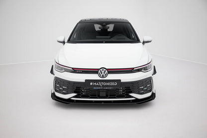 Frontlippen Flaps passend für VW Golf GTI / GTE / R-Line Mk8 FL schwarz Hochglanz