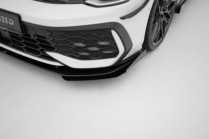 Frontlippen Flaps passend für VW Golf GTI / GTE / R-Line Mk8 FL schwarz Hochglanz