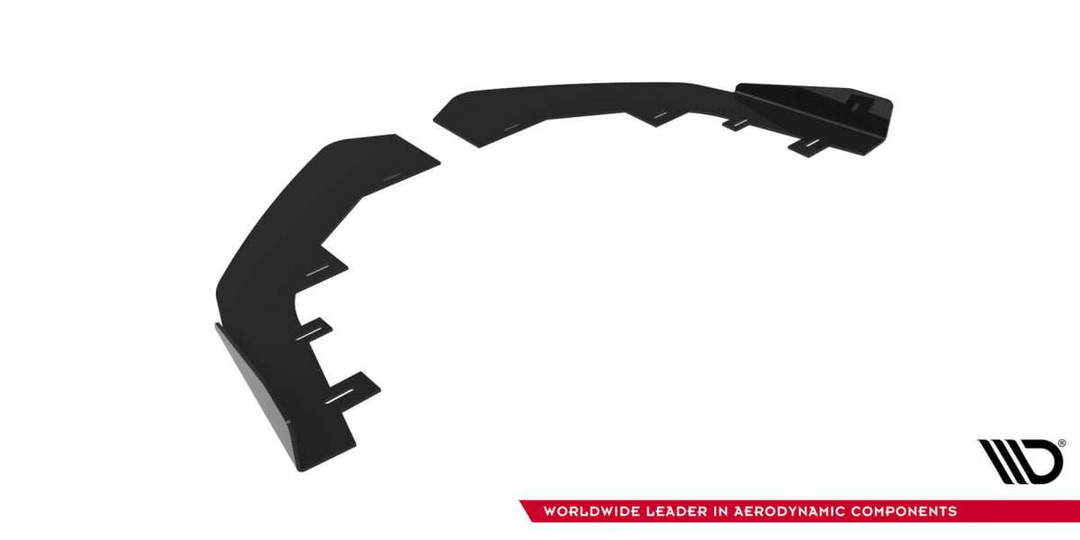 Frontlippen Flaps passend für VW Golf GTI / GTE / R-Line Mk8 FL schwarz Hochglanz