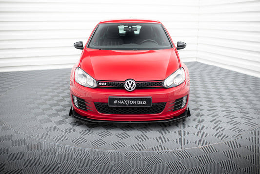 Frontlippen Flaps passend für VW Golf GTI Mk6 schwarz Hochglanz