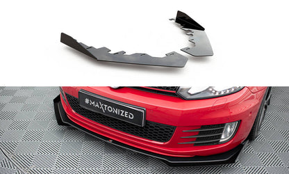 Frontlippen Flaps passend für VW Golf GTI Mk6 schwarz Hochglanz