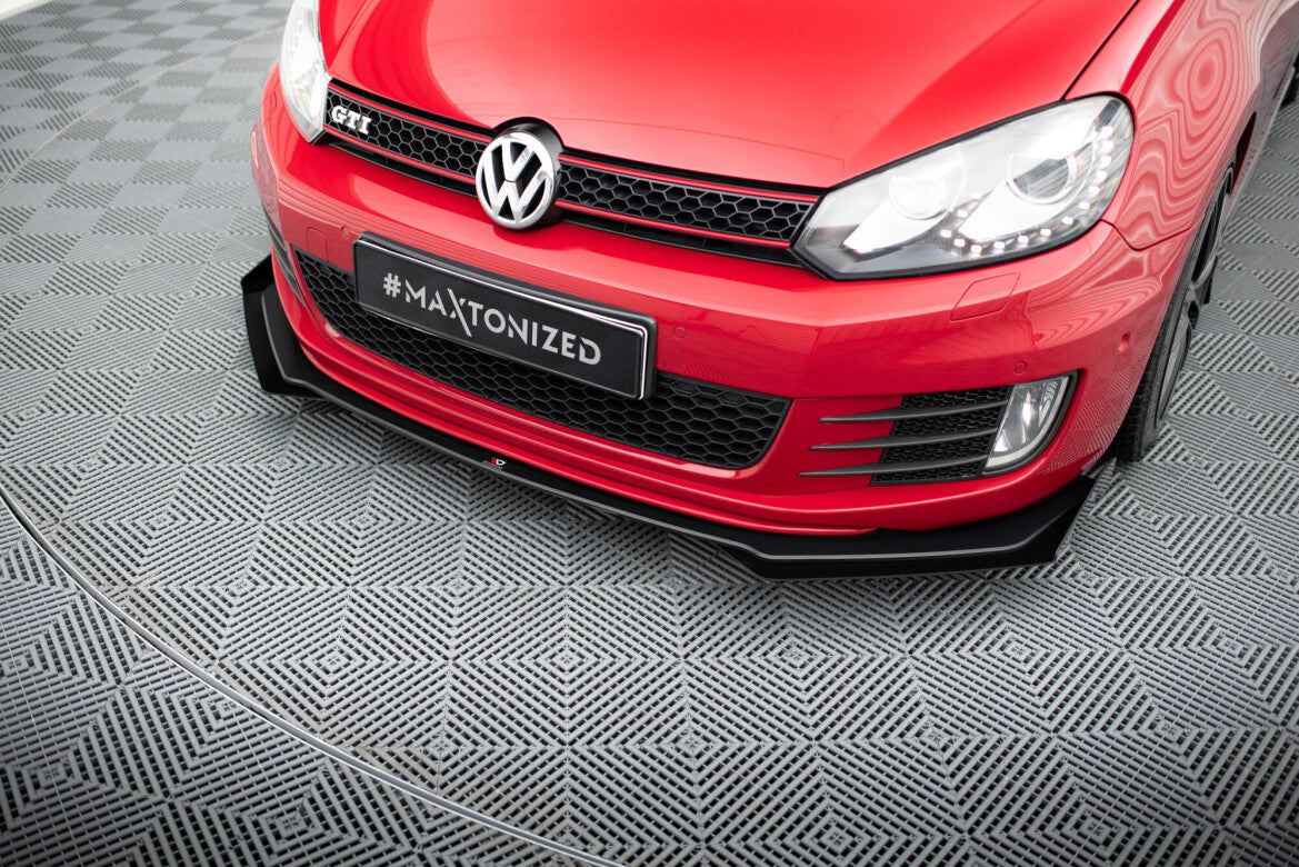 Frontlippen Flaps passend für VW Golf GTI Mk6 schwarz Hochglanz