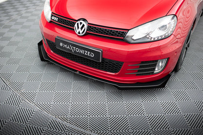 Frontlippen Flaps passend für VW Golf GTI Mk6 schwarz Hochglanz