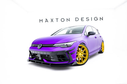 Frontlippen Flaps passend für VW Golf R Hatchback Mk8 FL schwarz Hochglanz