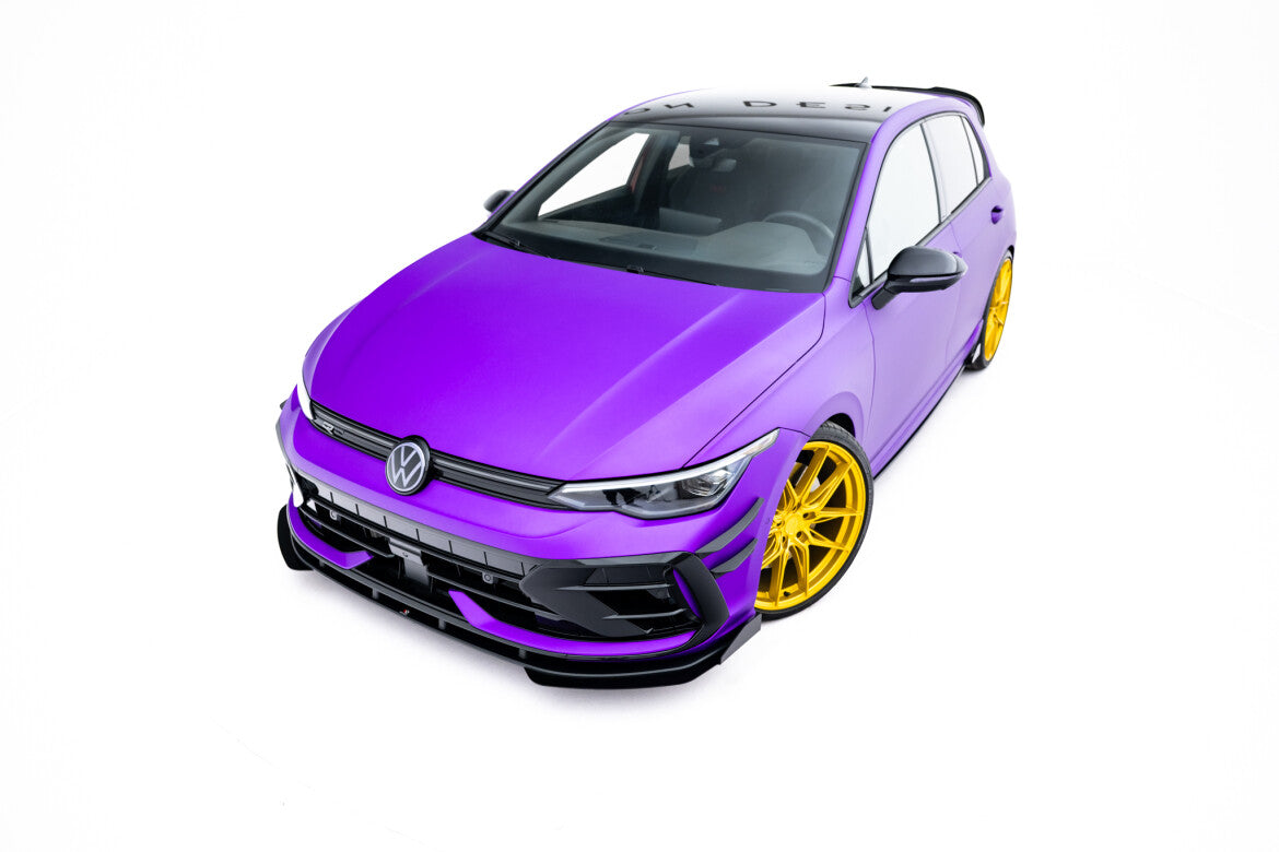 Frontlippen Flaps passend für VW Golf R Hatchback Mk8 FL schwarz Hochglanz