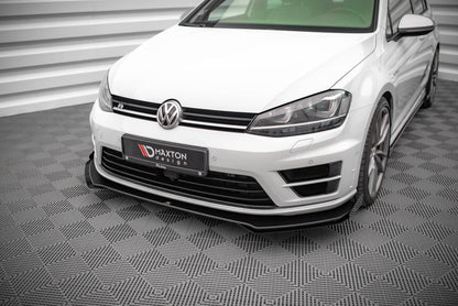 Frontlippen Flaps passend für VW Golf R Mk7 schwarz Hochglanz