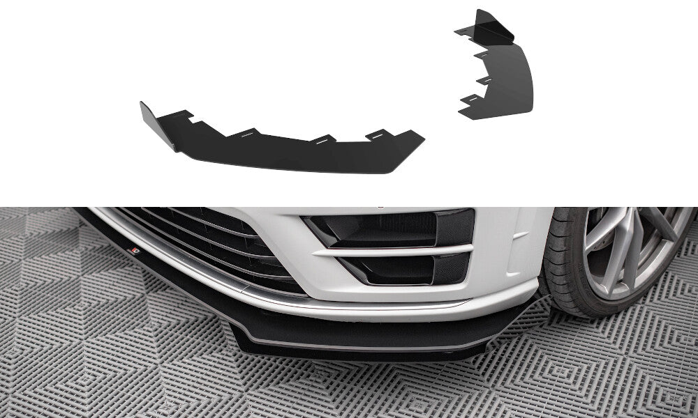 Frontlippen Flaps passend für VW Golf R Mk7 schwarz Hochglanz