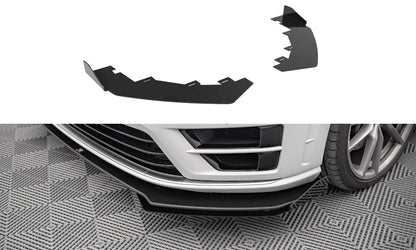 Frontlippen Flaps passend für VW Golf R Mk7 schwarz Hochglanz
