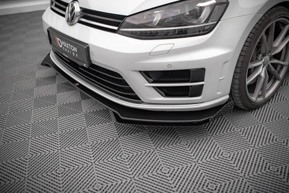 Frontlippen Flaps passend für VW Golf R Mk7 schwarz Hochglanz