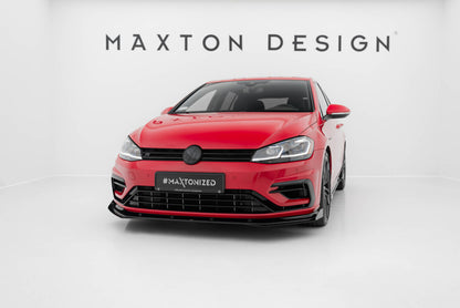 Frontlippen Flaps passend für VW Golf R / R-Line Mk7 FL schwarz Hochglanz
