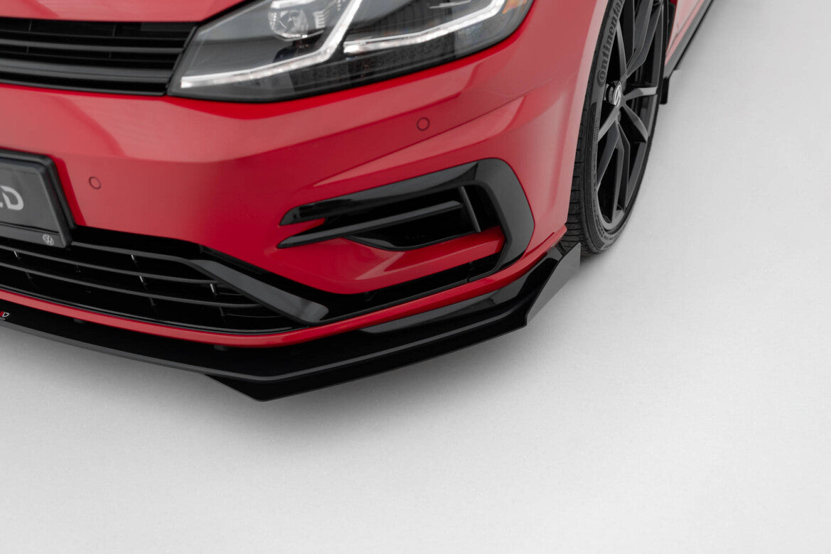 Frontlippen Flaps passend für VW Golf R / R-Line Mk7 FL schwarz Hochglanz