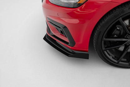 Frontlippen Flaps passend für VW Golf R / R-Line Mk7 FL schwarz Hochglanz