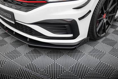 Frontlippen Flaps passend für VW Jetta GLI Mk7 schwarz Hochglanz
