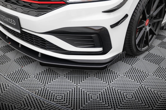Frontlippen Flaps passend für VW Jetta GLI Mk7 schwarz Hochglanz