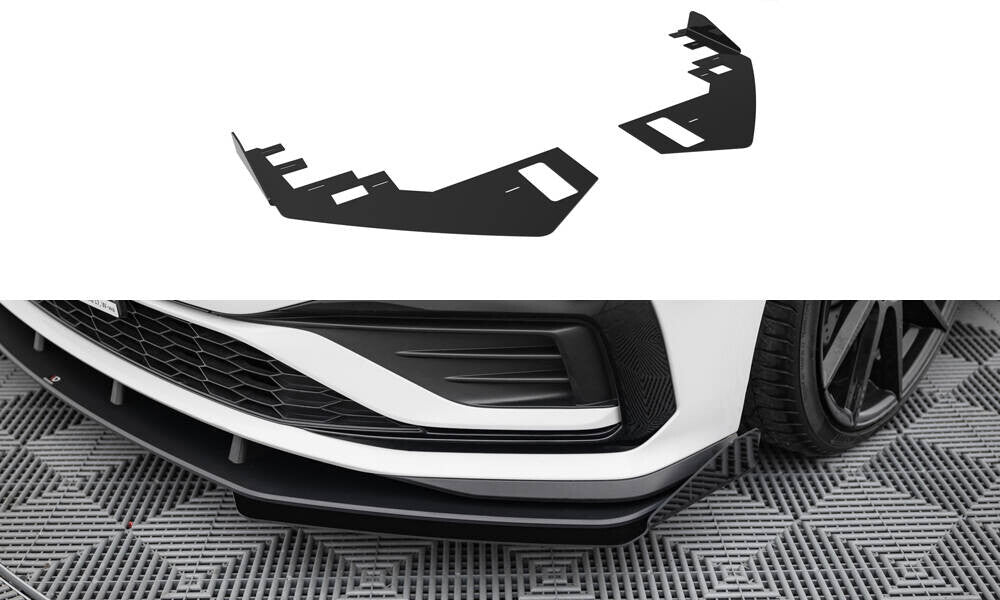 Frontlippen Flaps passend für VW Jetta GLI Mk7 schwarz Hochglanz
