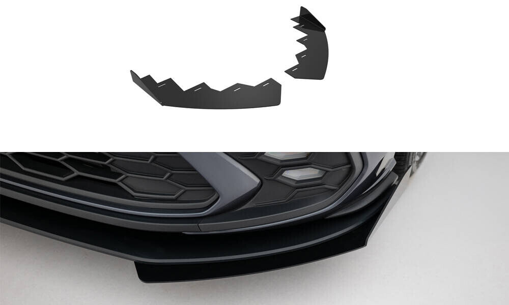 Frontlippen Flaps passend für VW Polo GTI Mk6 FL schwarz Hochglanz