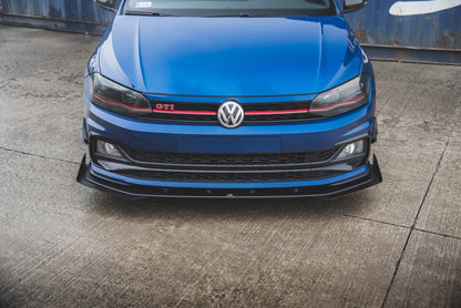 Frontlippen Flaps passend für VW Polo GTI Mk6 schwarz Hochglanz
