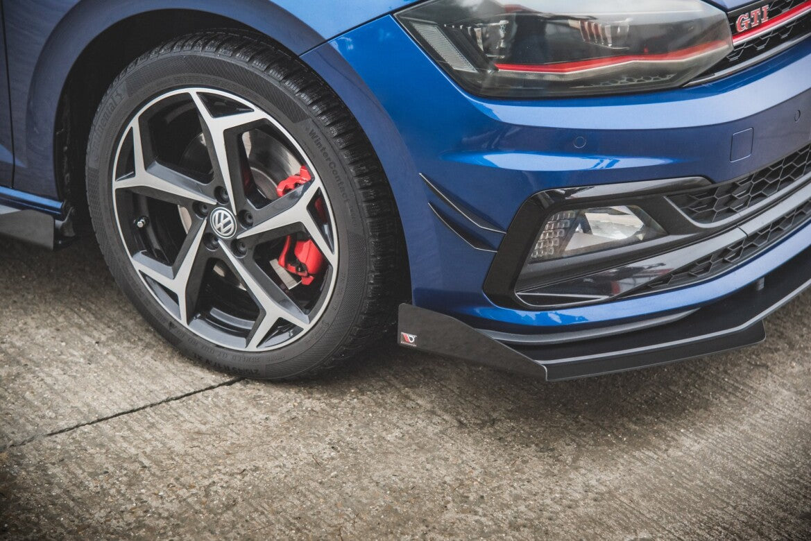 Frontlippen Flaps passend für VW Polo GTI Mk6 schwarz Hochglanz