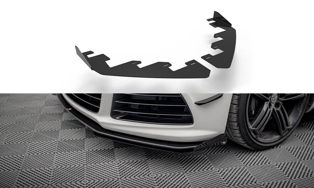Frontlippen Flaps passend für VW Scirocco R Mk3 schwarz Hochglanz