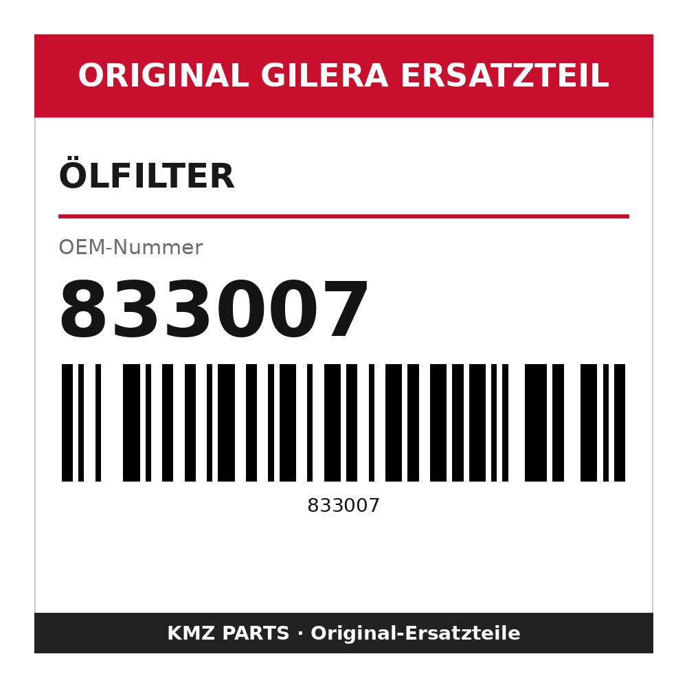 Gilera Ölfilter 833007
