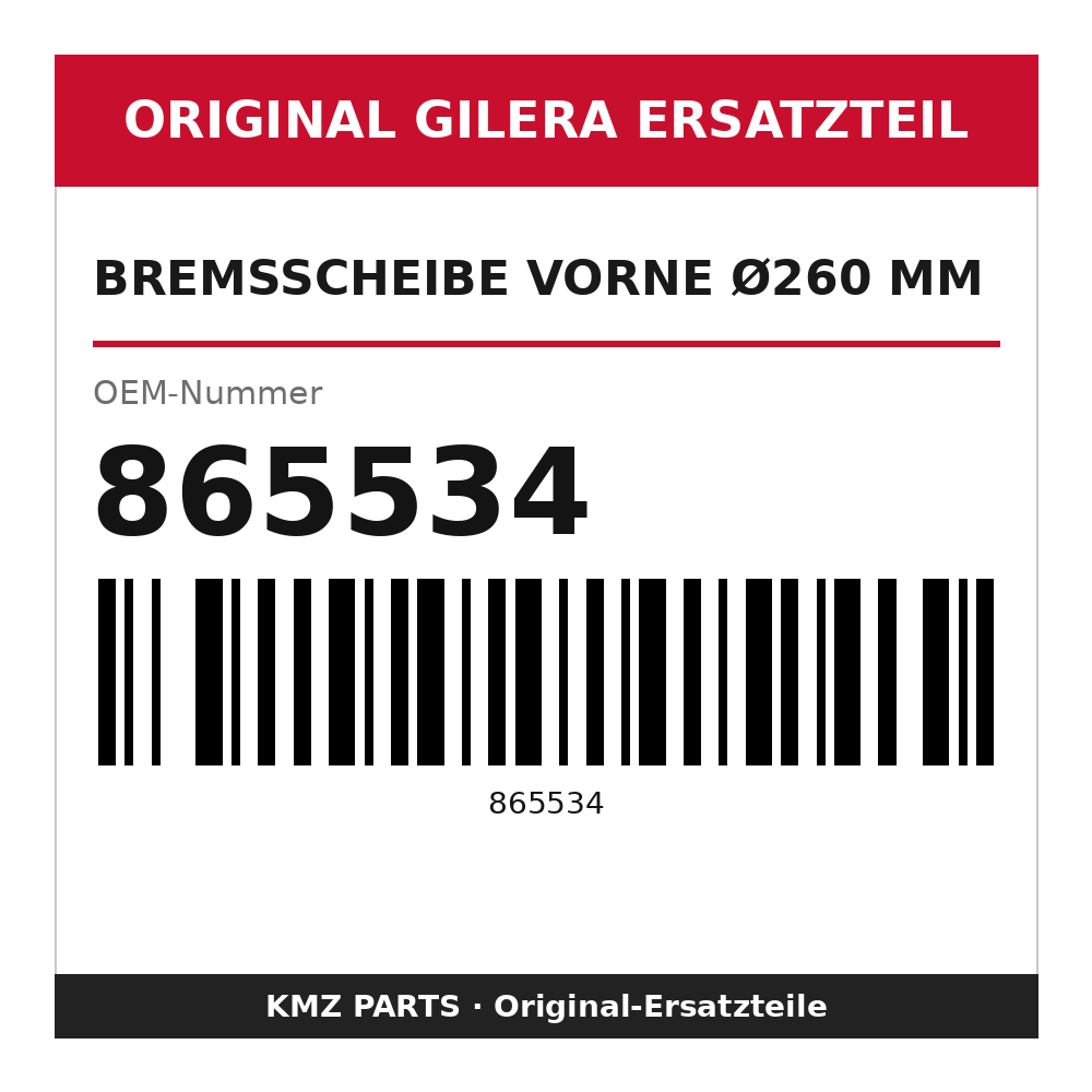 Gilera Bremsscheibe vorne Ø260 mm 865534