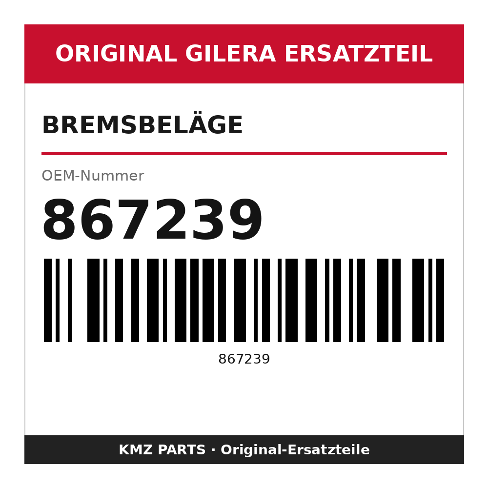 Gilera Bremsbeläge 867239