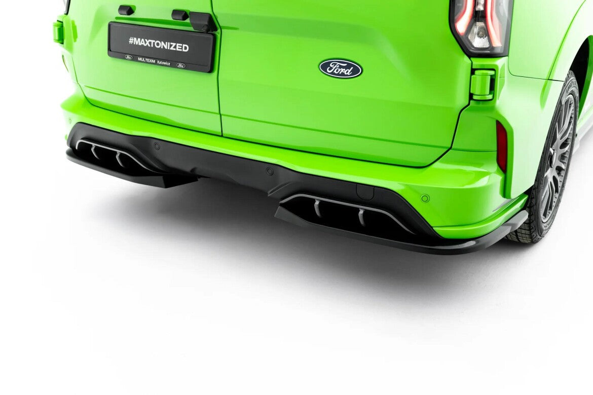 Heck Ansatz Flaps Diffusor passend für Ford Transit Custom MSRT Mk2 schwarz Hochglanz