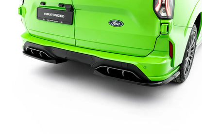 Heck Ansatz Flaps Diffusor passend für Ford Transit Custom MSRT Mk2 schwarz Hochglanz