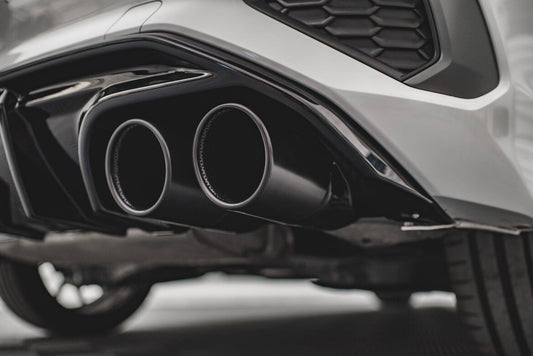 Heckansatz Diffusor + Endrohre chrom passend für Audi A3 S-Line Sportback 8Y schwarz Hochglanz
