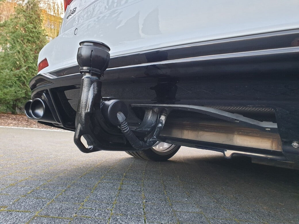 Heckansatz Diffusor + Endrohre chrom passend für Audi A6 S-Line / S6 C8 / C8 FL schwarz Hochglanz